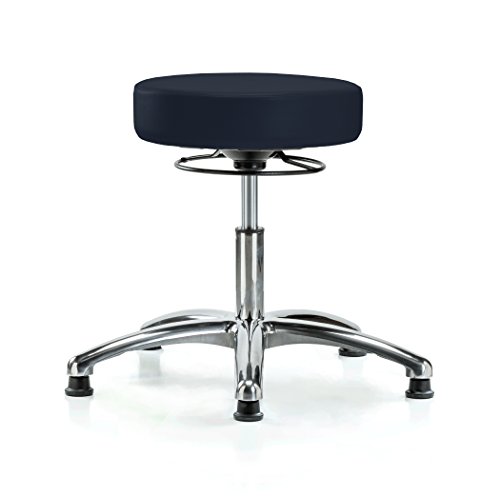 Image of Perch Chrome Medical Stool, 360 Ring, Glides, 18 inch-23 inch, Imperial Fabric