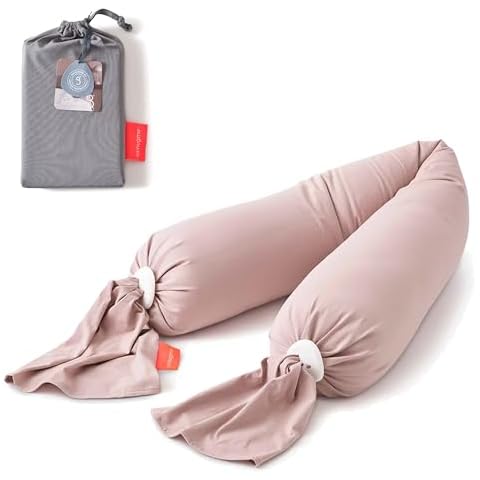 bbhugme Adjustable Pregnancy Pillow with Dusty Pink Cover & Extra Stone Cover - Full Body Support for Pregnant Women Cover