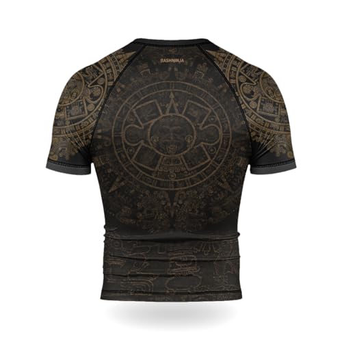 Aztec Men’s Performance Fit Compression Rash Guard Short Sleeve BJJ MMA Combat Sports Training Fightwear3