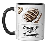 Sourdough Baking Is My Love Language Home Kitchen Ceramic Mug, Black/White