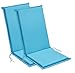 sleepling 193928 Lot de 2 Coussins d'extérieur pour Fauteuil à Dossier | Chaise de Jardin | Chaise de terrasse | Fabriqué en UE | Bande de réglage | Housse Lavable | 120 x 50 x 6 cm, Bleu Clair