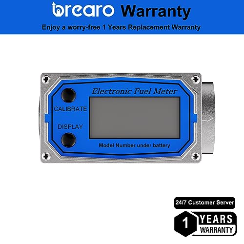 Flow Meter 3/4 Inches - Waterproof GPI Digital Flow Meter Aluminum Alloy Engineered - Fuel Meter Features Auto on & Off - Turbine Flow Meter & Digital Gas Meter in Industry-Grade