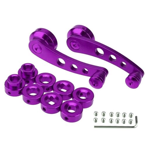 Poignées lève-vitre universelles en aluminium violet pour voiture x2