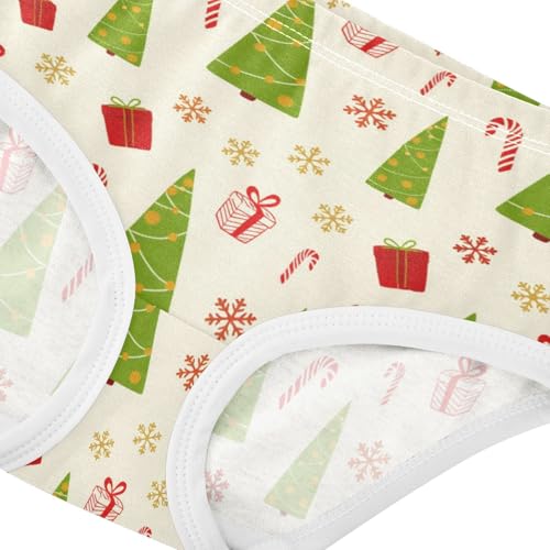 Girls' Underwear Christmas Tree Gift Snowflake Yellow Toddle Brief Panties 23036214