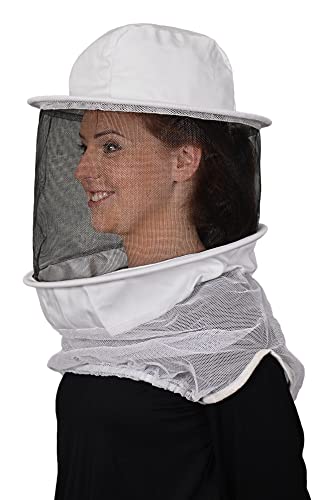 Humble Bee 210 Polycotton Beekeeping Veil With Round Hat, Standard, Linen White #TOP2