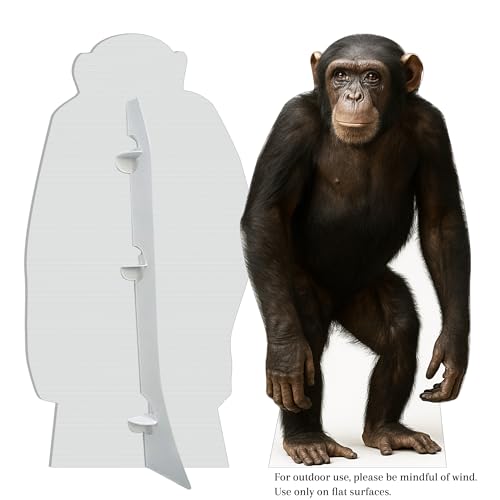 Image of Chimpanzee 4FT Life Size Cardboard Cutout - A Fun Animal Standup for Photo Booths, Birthday Parties, and Events