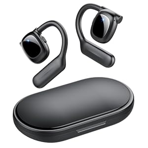 Open-Ear Headphones, Bluetooth 5.3 Wireless Earbuds with Ear Hooks, Enhanced Bass Clear Calls, IPX5 Waterproof,Crystal-Clear Calls