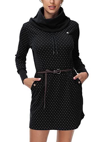 DOTIN Felpa da donna a maniche lunghe, con collo