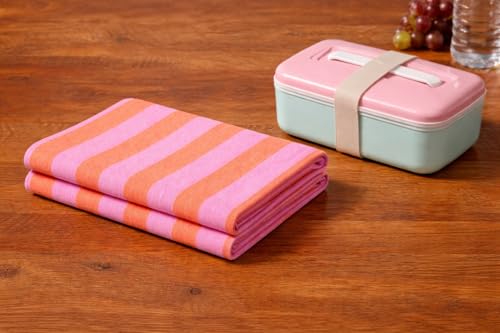 Image of Cotton Kitchen Hand and Lunch Towels - Solid Colors, Super Absorbent, 100% Cotton, Quick Dry, Multipurpose Dish Cloths for Home & Restaurant Use (Pack of 4, 18 X 24 Inches) Pink