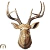 Animal Head Wall Mount Stag Head Wall DecorRetro Simulation Deer Head Sculpture Restaurant Deer Head Wall Hanging Environmentally Friendly Resin 3 Styles Color Gold Size 4053CM