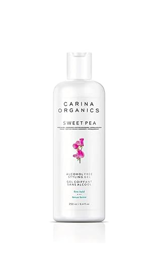 YBW Carina Organics Sweet Pea Gel de peinado sin alcohol, fijación firme, 8.4 onzas líquidas