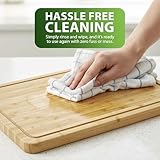 ZENO Large Wooden Chopping Board 40 x 30 x 2CM | Bamboo Cutting Board for Kitchens | Wood Chopping Board with Deep Juice Groove for Meat Veg and Bread | Multi Purpose Wooden Chopping Boards for Home - Image 7