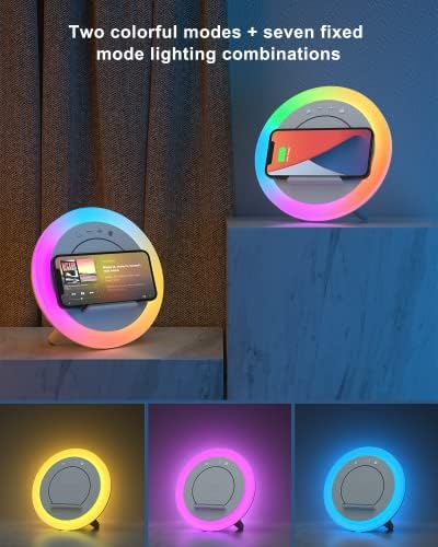 SIDVAR Bluetooth Speaker Night Lightsr,Wireless Charging Modern Speaker,Best Teenage Birthday Gift Ideas Tween Girls Gifts - 4
