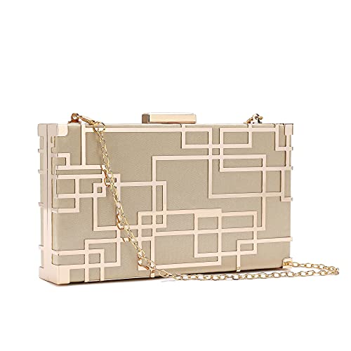 Image of CARIEDO Women Evening Bag Elegant Clutch Purse Exquisite Velvet Metal Hollow out Handbags Prom Wedding Party