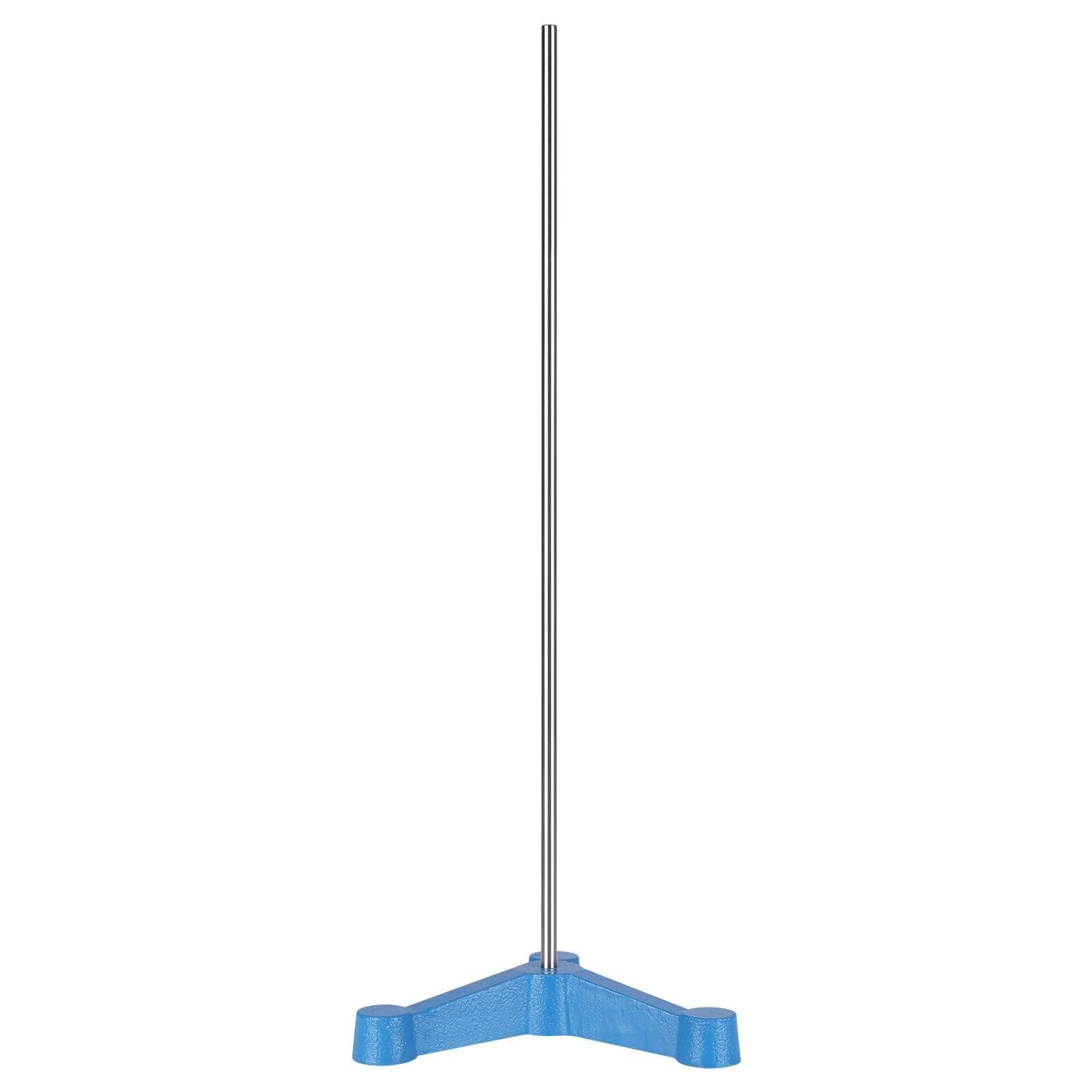 Base per retorta triangolare a treppiede con asta lunga - Supporto da laboratorio in acciaio inossidabile durevole per esperimenti stabili, 135 mm