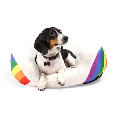 EveryYay Essentials Pride Oval Cuddler Dog Bed 23" L X 17" W X 7" H Rainbow