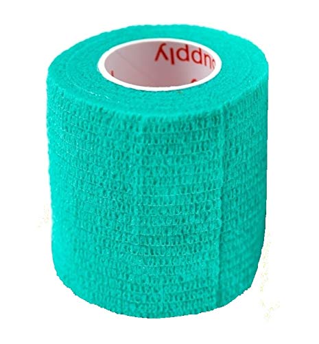 2 Inch Vet Wrap Tape Bulk (Teal) (Pack of 24) Self Adhesive Adherent Adhering Flex Bandage Grip Roll for Dog Cat Pet Horse - Thumbnail 4