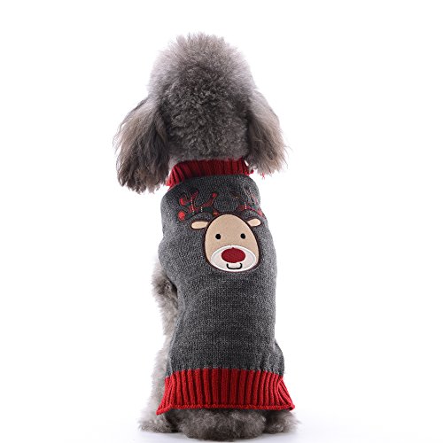 HRTTSY Weihnachten Hundepullover, Winter Warmer Hund Katze Pullover Kleidung Haustier Mantel Kostüm Welpenpullover Pullover Bekleidung für kleine mittelgroße Hunde Großer Hund Haustierpullover