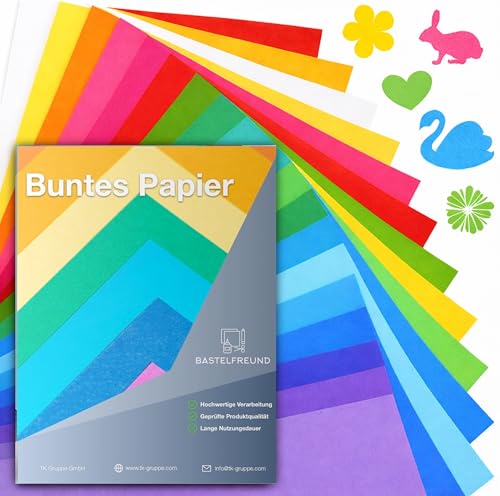 100x Buntes Papier A4 120 g/m² - Bastelpapier bunt - Buntpapier - Druckerpapier zum Basteln & Gestalten - Tonpapier & Tonkarton