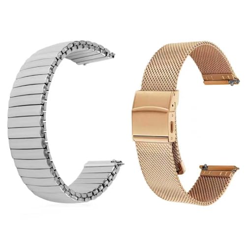 Correa de reloj unisex Hearkent de 18 mm de acero inoxidable de liberacion rapida metalica
