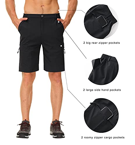 Libin Men's Outdoor Hiking Shorts Lightweight Quick Dry Stretch Cargo Shorts Travel Fishing Golf Tactical Shorts, Black Xxl #TOP3