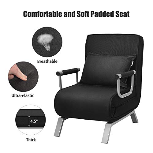 image for Giantex Convertible Sofa Bed Sleeper Chair, 5 Position Adjustable Back