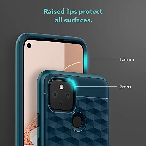 Image of CASEOLOGY Spigen Parallax for Google Pixel 5 Case, Pixel 5 Back Cover - Aqua Green