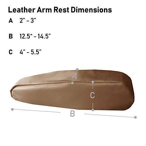 Image of FH Group Premium Faux Leather Armrest Cover Semi-Universal Fit, One Pair, Set of 2 Tan