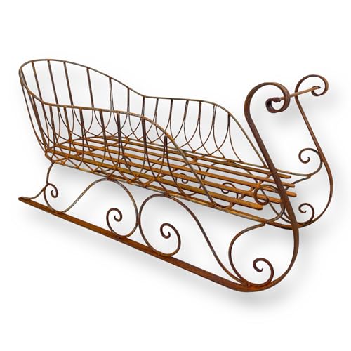 Crispe home & garden Rost Schlitten - Winter Weihnachten Advent Dekoration - Groß 79 cm