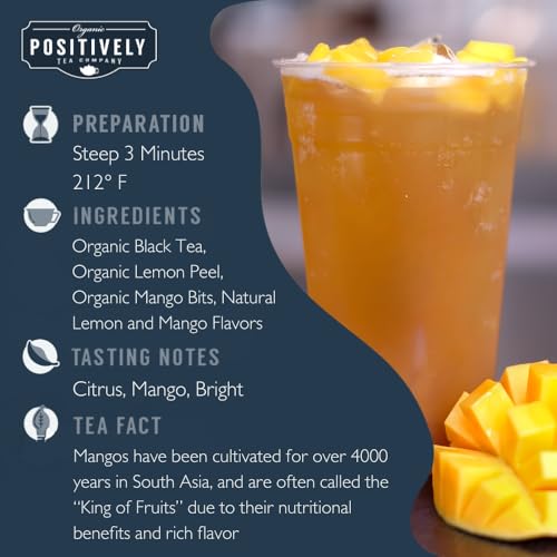 Image of Organic Positively Tea Company, Mango Tango Black Tea, Loose Leaf, 4 Ounce