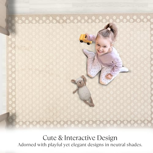 Yokina Kids 4' x 6' Soft Indoor Rug with Racing Cars Track in Pastel Colors for Playroom, Nursery, Children Bedroom, Living Room (5'3