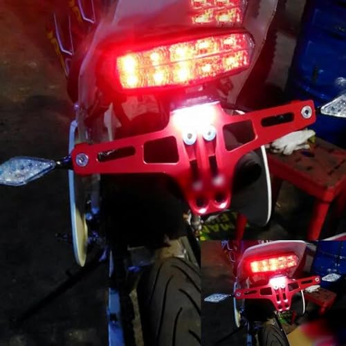 Support de plaque CBR1000RR orange résistant aux vibrations avec LED