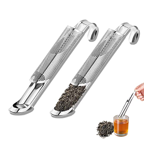 Stainless Steel Tea Diffuser, 2 Pcs Tea Strainer, Reusable Tea Infuser, Suitable for Loose Tea, Spice, Herbs, Perfect for Hanging on Cup