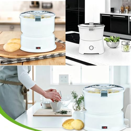 Pelador de papas eléctrico de acero inoxidable con capacidad de 1 kg para cocina 3