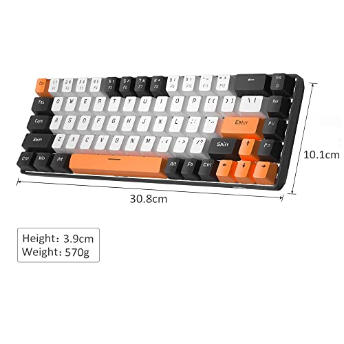 Magegee Portable 60% Mechanical Gaming Keyboard, Mk-Box Led Backlit Compact 68 Keys Mini Wired Office Keyboard With Red Switch For Windows Laptop Pc Mac - White/Black #TOP6