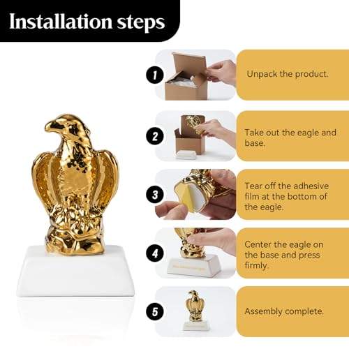 Figura Decorativa Águila Cerámica Dorada 7.25 in miniatura 4