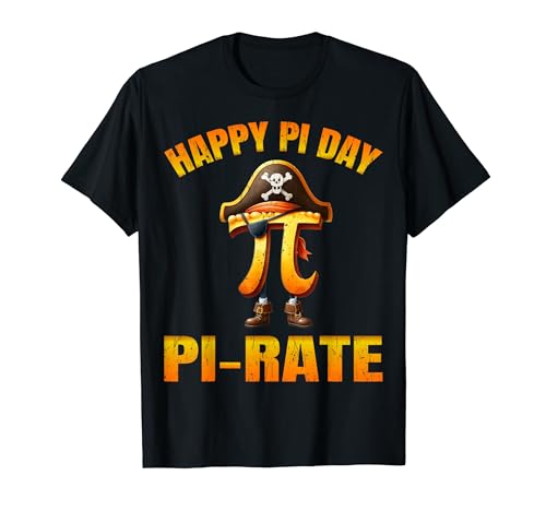 Retro Happy Pi Day PI-RATE Tee Math Geek Pirate Lover Gifts T-Shirt