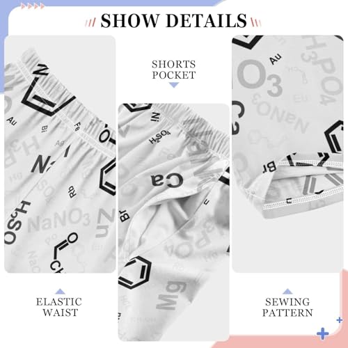 ZZXXB Molecule Formula Boys Long Pants Soft Trousers Elastic Waist Kids Lounge Bottoms with Pockets S-XL4