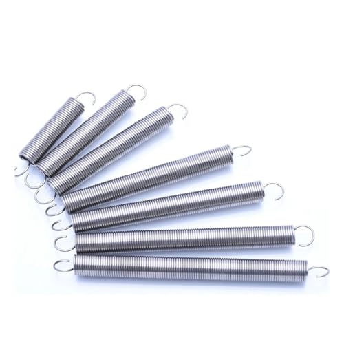 Metal Springs 1/2pcs 304 Stainless Steel Tension Spring Wire Dia 1.2mm S Hook Cylindroid Helical Pullback Expand Spring Long 30mm - 250mm(60mm (2pcs),9MM_1.2MM)