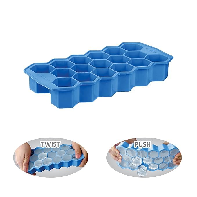 Bandeja de Hielo Honeycomb de Silicona Flexible Azul miniatura 2