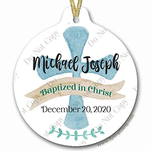 Boy Baptism Gift Ornament, Christmas Gift for Baby Boy, Personalized Christmas Ornament