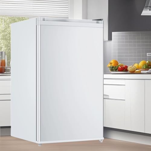 Compact Mini Fridge with Freezer, 4.3 Cu.Ft Single Door Refrigerator with Adjustable Temperature, Removable Shelves & Crisper Drawer, Energy Efficient Small Fridge for Bedroom, Office, Dorm, RV