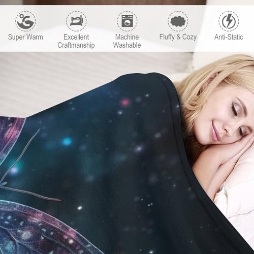 Manta de franela de forro polar 3D con diseño de mariposas suave para cama y sofá 180x200 cm 6