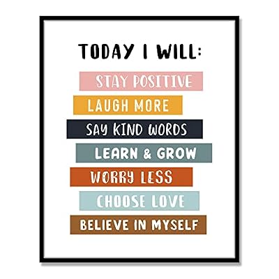 WCDHOR Today I Will Positive Quotes Print, Educational Wall India | Ubuy