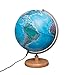 Produktbild Magellan Mora Leuchtglobus 30cm Durchmesser Standfuss aus Holz Globus mit topografischem Kartenbild beleuchtet geografisches Kartenbild 30 cm