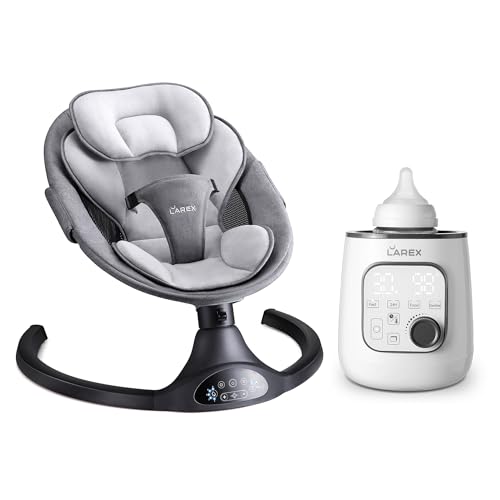 Baby Swing for Infants with 5 Sway Speeds,3 Seat Positions,10 Music and Bluetooth Fast Bottle Warmer for Baby 8-in-1 Baby Milk Warmer BPA Free with Digital Display, Bottle Warmers for All Bottle
