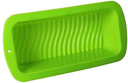 GMMH Original silicone baking mould, loaf mould, easy baking mould, cake mould, bread baking mould, royal cake mould (green stripes)