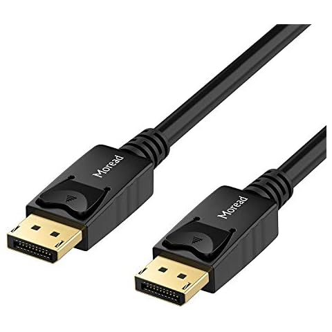 Moread 4K DisplayPort to DisplayPort Cable, 6 Feet, Gold-Plated High Speed Display Port 1.2 Cable (4K@60Hz, 2K@144Hz) DP Cable Compatible with Computer, Desktop, Laptop, PC, Monitor, Projector Cover