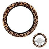 YEDOUALE 1 Funda Volante Felpa Leopardo Suave Universal 38 cm