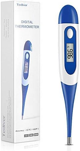 Tediver Medical Digital Thermometer for Fever, Basal Body Thermometer for Oral,Rectal, Underarm, Clinical Detecting Body Temperature in Infant, Baby Kids Adults and Pets…